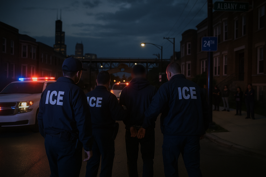 आईसको ‘मिडवे ब्लिट्ज’ छापा अभियान: शिकागो क्षेत्रमा करिब २५० जना पक्राउ, फ्रेङ्कलिन पार्कमा एकजनाको मृत्यु